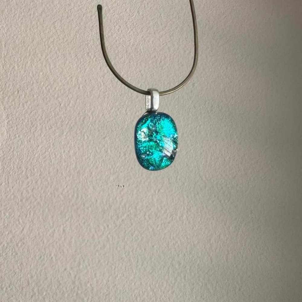 Dichroic Glass Pendant Small‎ Green